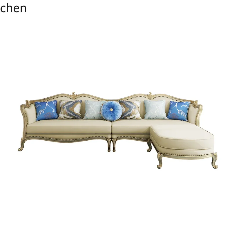 YFY  sofa combination living room corner modern light luxury large and small apartment leather solid wood