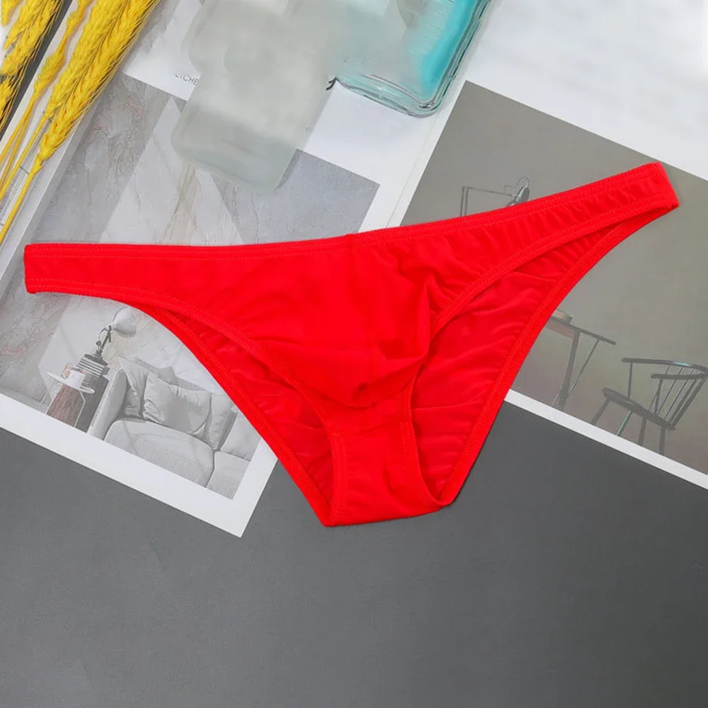 Panties Men Shorts Low Rise and Stylish Men's Ice Silk Bikini Thong Underwear Perspective Design and Breathability
