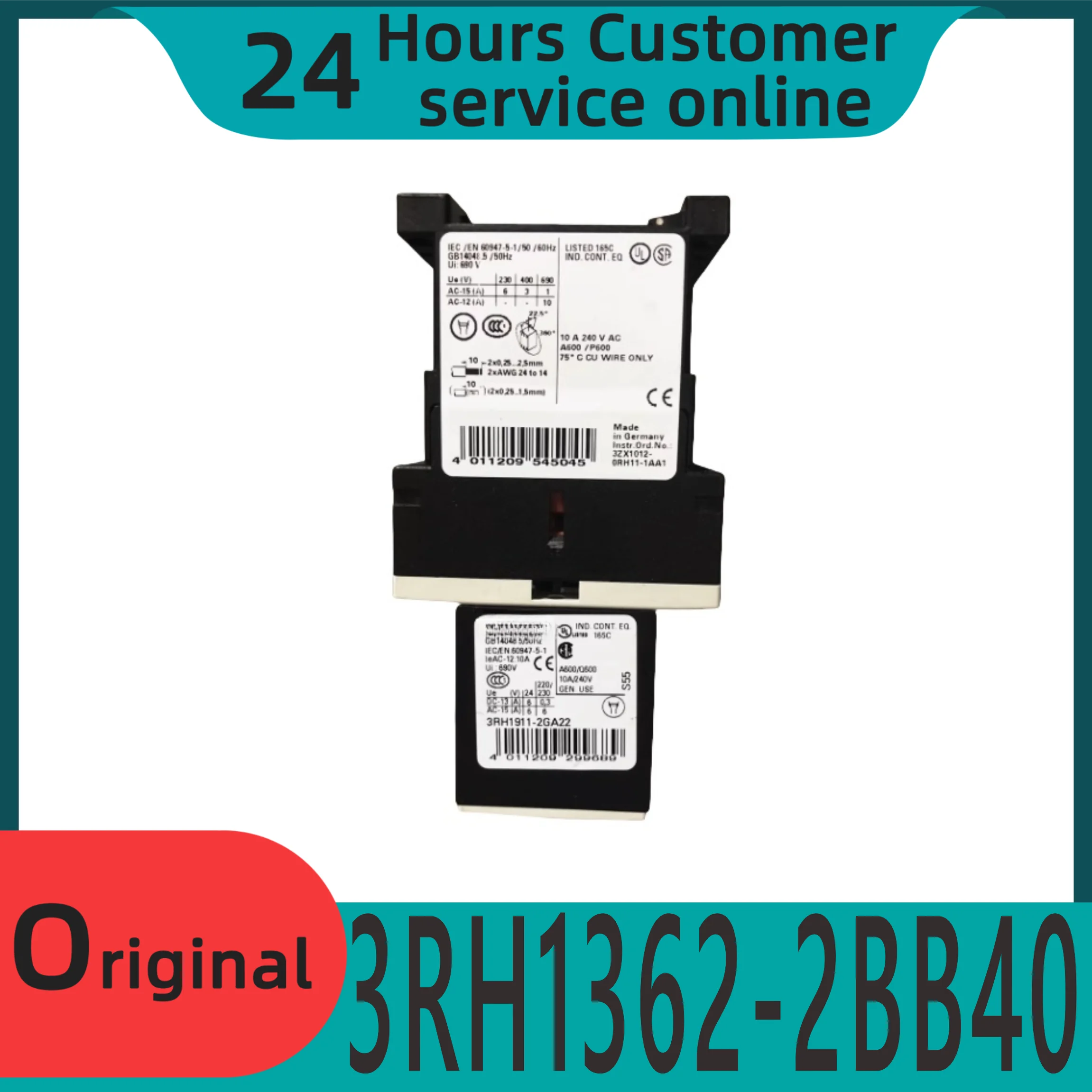 

Новый оригинальный контактор лифта 3RH1362-2BB40 DC24V 3RH1911-2GA22