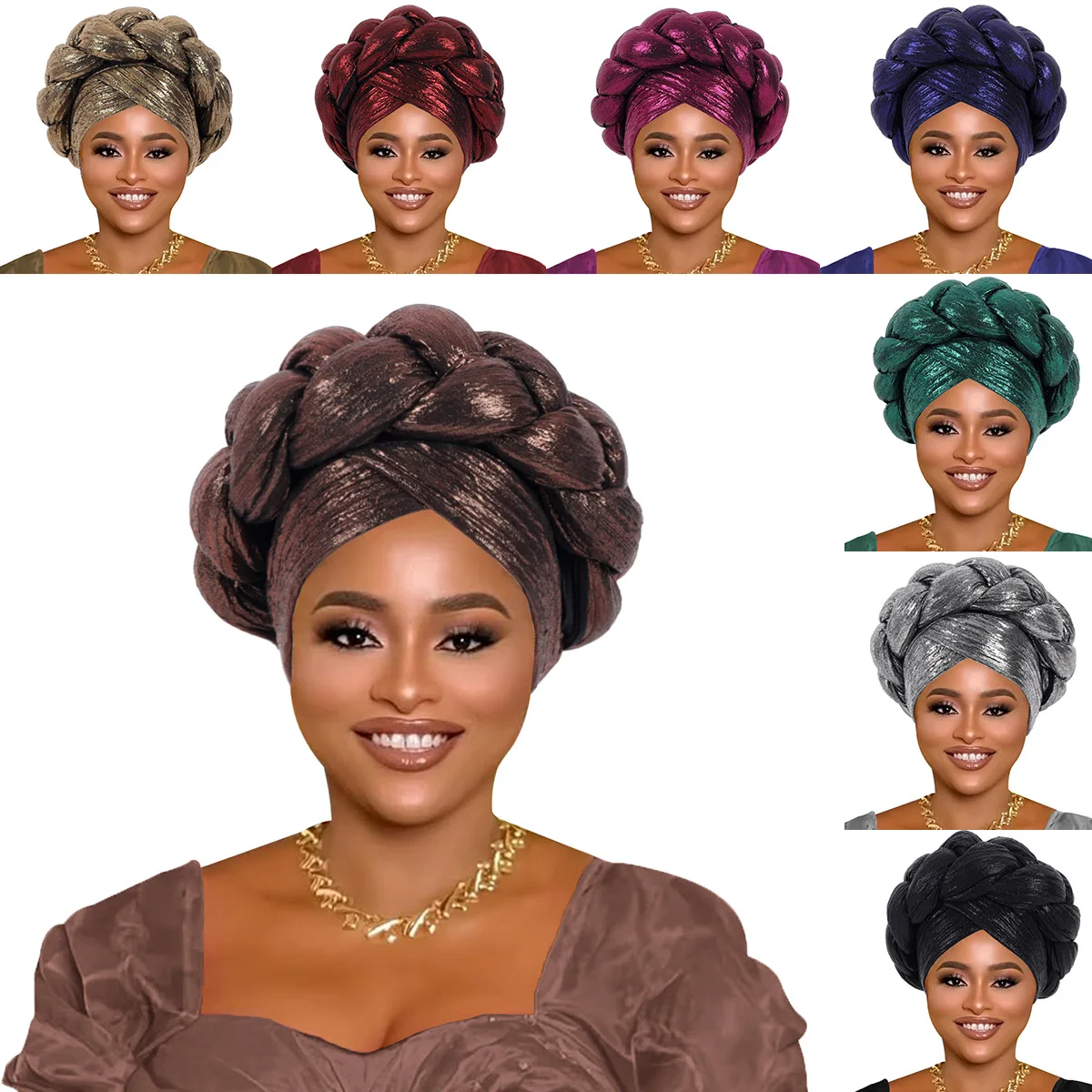 

Африканский головной убор, мусульманский головной платок, женская шляпа с золотой фольгой и принтом на лбу, крестовая коса, шляпа, повязка на голову, модный головной убор, вечерние тюрбан