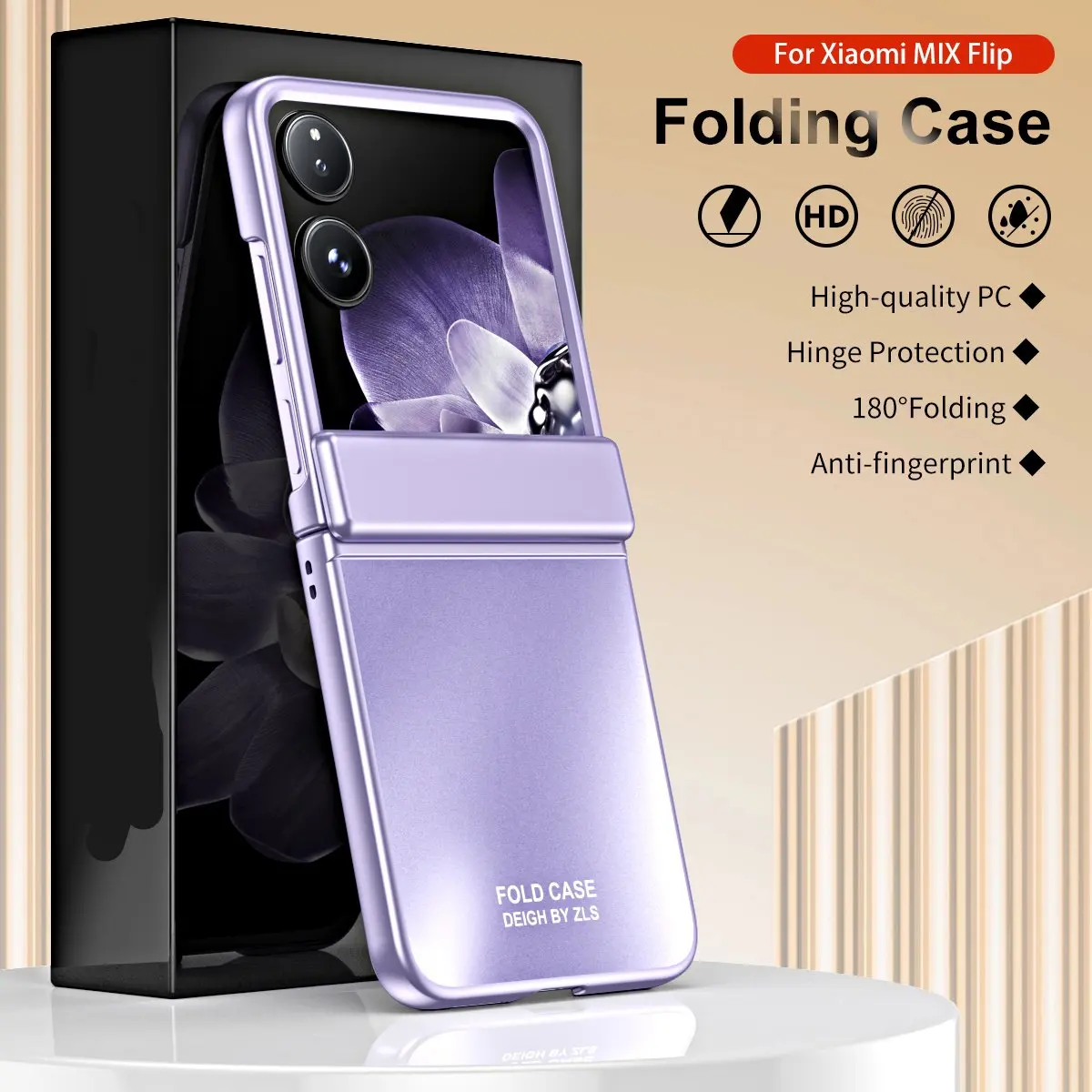 Luksusowe etui z powłoką galwaniczną do Xiaomi MIX Flip 2 Mixflip, ochronne, składane, modne, z motywem gwieździstego nieba, odporne na wstrząsy, plastikowe etui na telefon Mi Flip — zdjęcie produktu 2