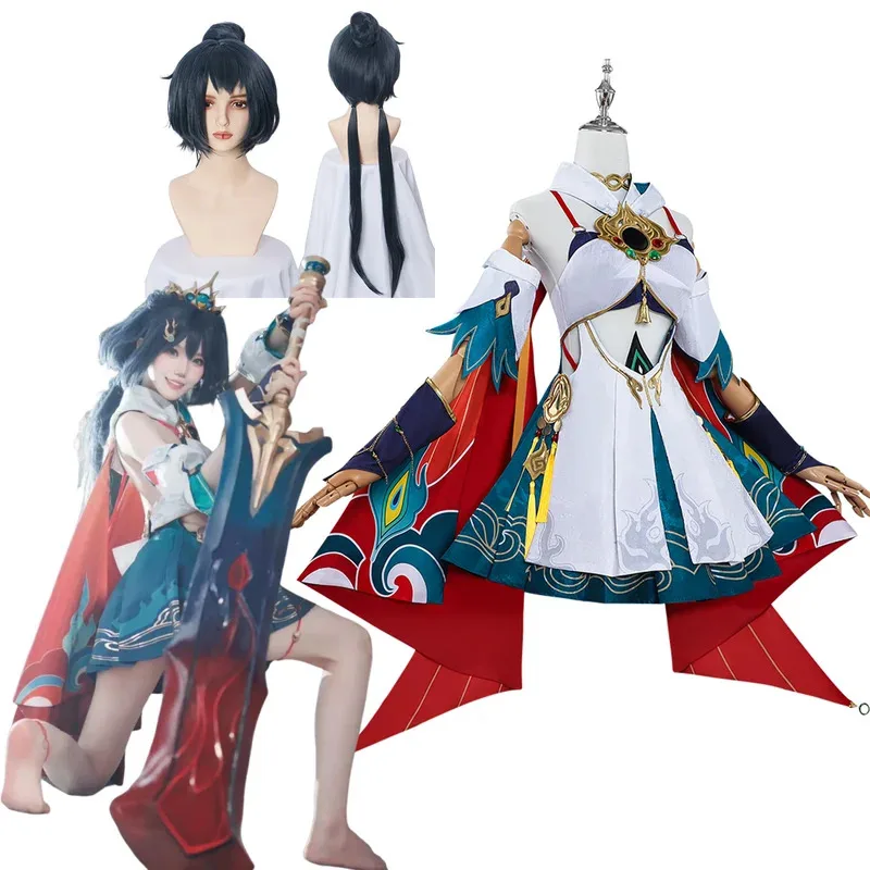 

Genshin Impact Yunli Cosplay Costume Full Set with Wig & Accessories for Women Girls Halloween Carnival Convention Party Rolepla