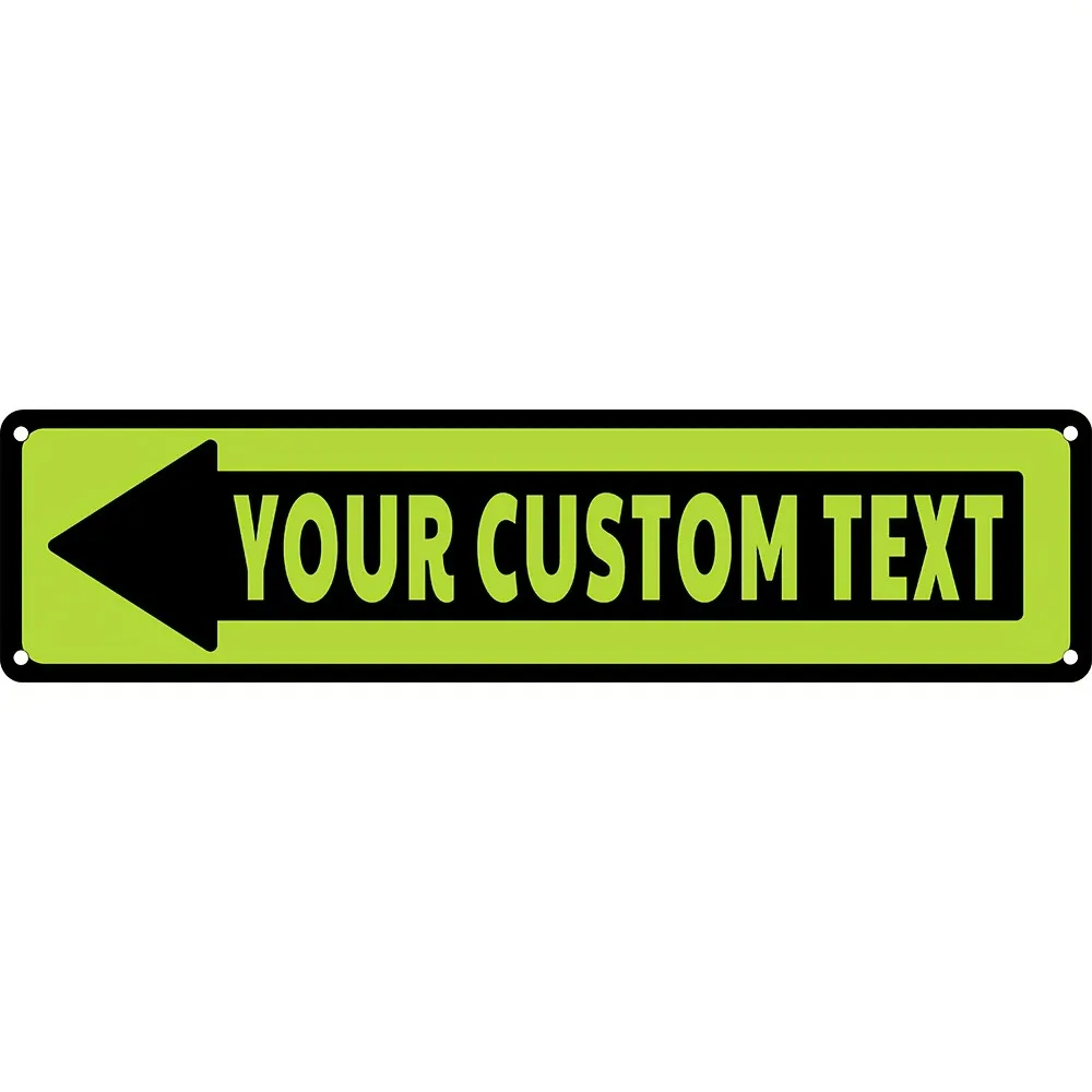 Personalized Classic Arrow‑Shaped Custom Text Metal Wall Sign 4×16in, 2D‑Flat Multifunctional Indoor Outdoor Decor Plaque