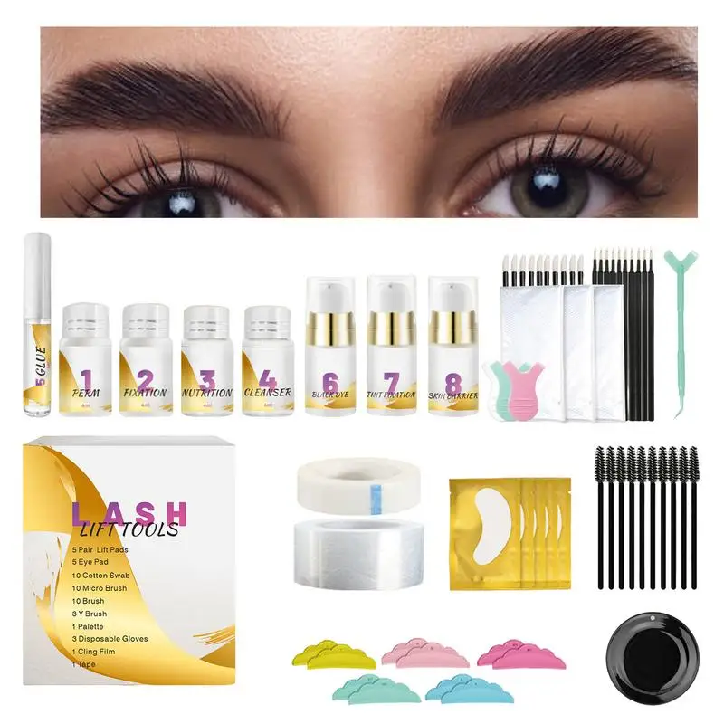 Lashes Lift And Tint Kit Upgrade Version Lash Lift Kit Lash Brow Dye Tint Kit Lifting Eyelash Brow Dye Mascara Eye Makeup Tool