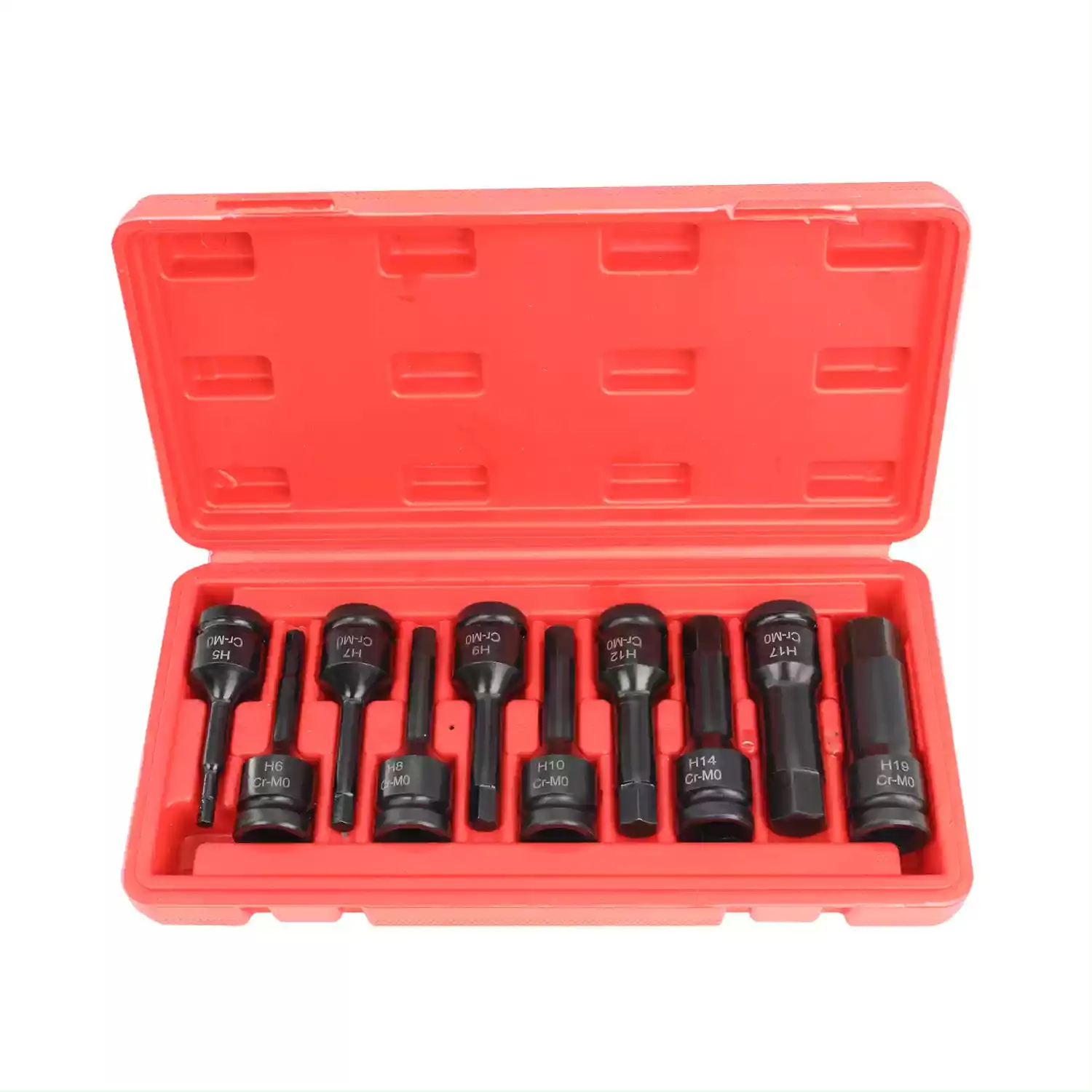 

10 шт., 1/2 дюйма, набор пневматических шестигранных пневматических пистолетов с большим приводом - H5/H17/H19, комплект электрических пневматических головок