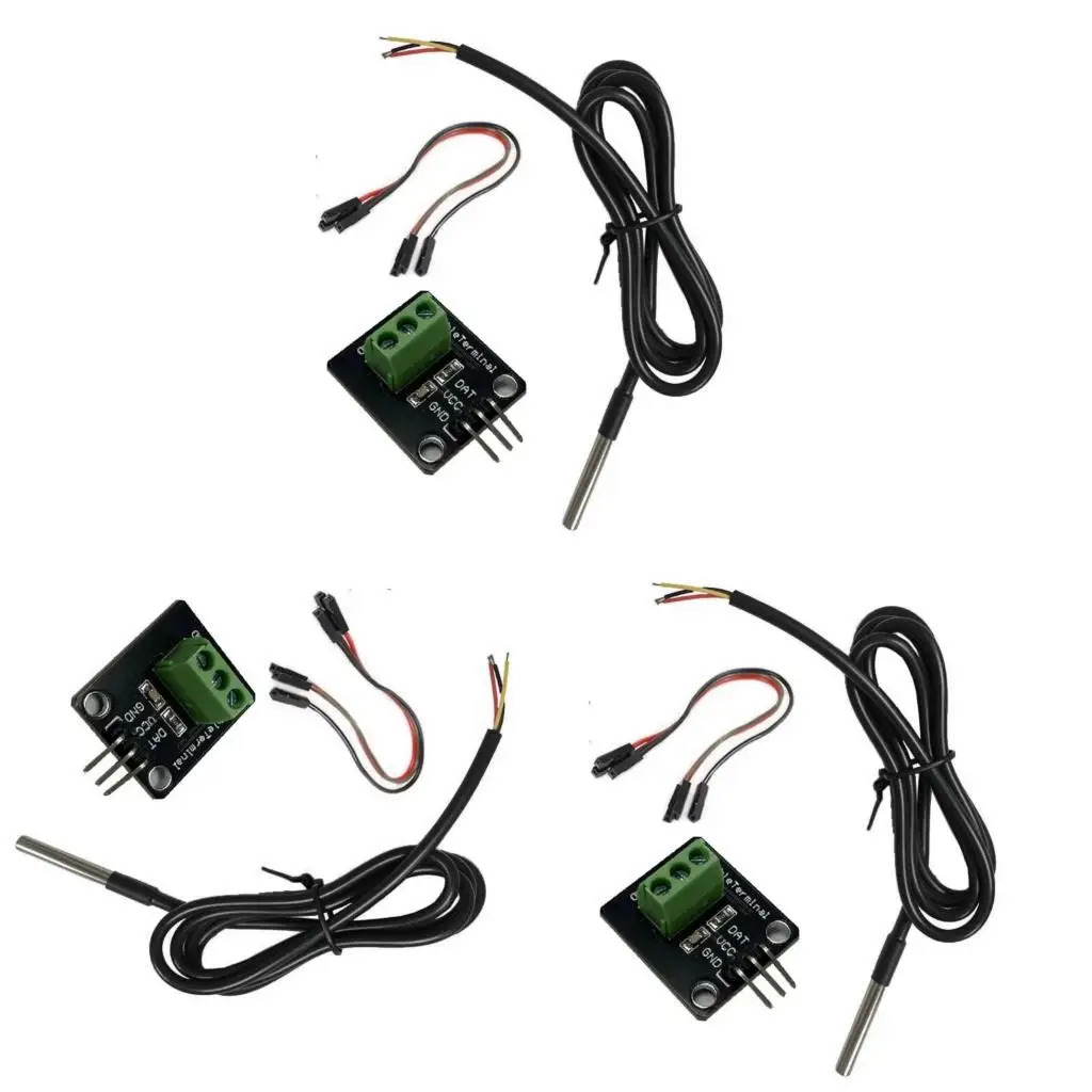 

DS18B20 Digital Temperature Sensorings Module For With Builts In Pull Up Resistors And Wide Voltages Ranges 3V To 5.5V