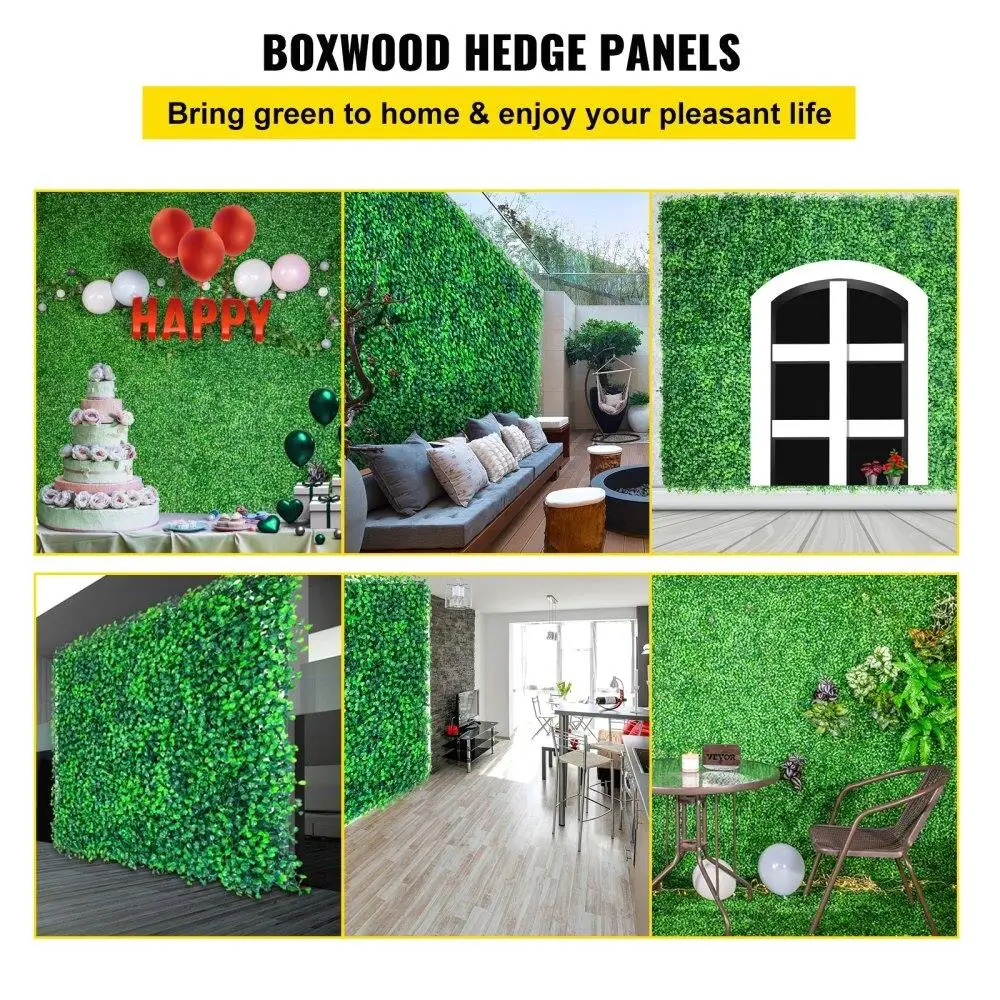 人工ツゲの生垣パネル 20枚 20x20インチ プライバシー緑の壁の装飾 屋内屋外庭裏庭フェンス用