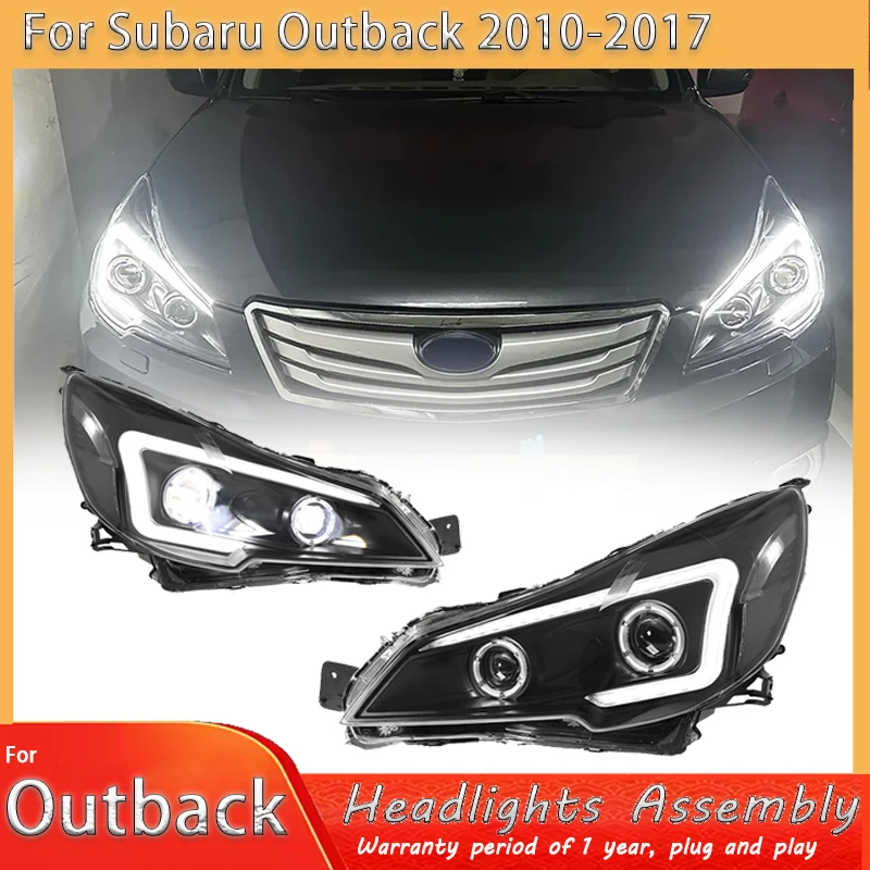 

Автомобильные светодиодные фары для SUBARU Outback Legacy 2010-2017, новый стиль, полностью светодиодные фары в сборе, обновленная линза проектора, аксессуары