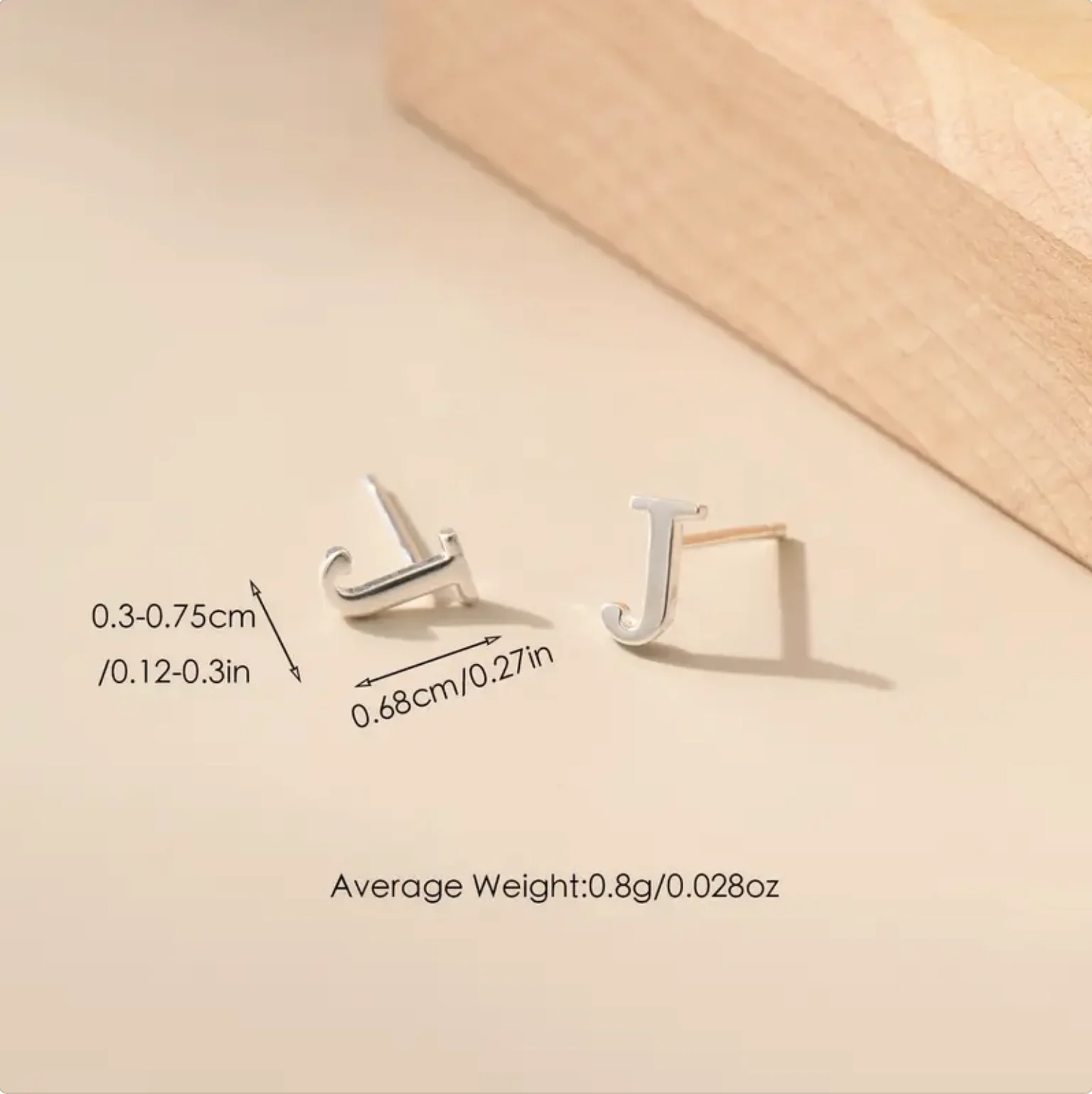 Unique Glossy English Letter Design Stud Earrings Silver Hypoallergenic Jewelry Elegant Simple Style For Women Daily Wear