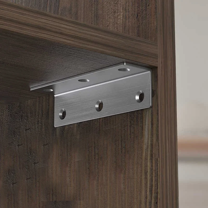 1 pz allunga a forma di L in acciaio inossidabile codice angolare fissatore per mobili 90 gradi addensare staffa ad angolo retto connettore per mobili