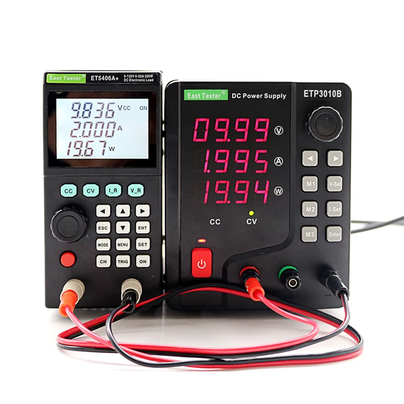 East Tester Programmable DC Electronic Load Meter 200W 1mV/1mA Professional Battery Tester for CC,CV,CR,CP Basic Measure Alarm