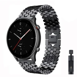22mm Stainless Steel Band For Huami Amazfit GTR 4 3 Pro 2 2e Metal Watch Bracelet Strap Loop For Amazfit GTR 47mm Pace Stratos