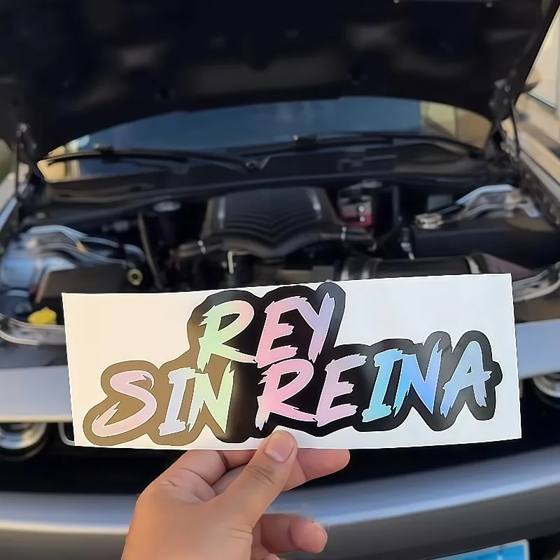 

Декоративная наклейка на автомобиль "REINA SIN REY" (Королева без королей), водонепроницаемая, подходит для мотоциклетного шлема, корпуса скутера.