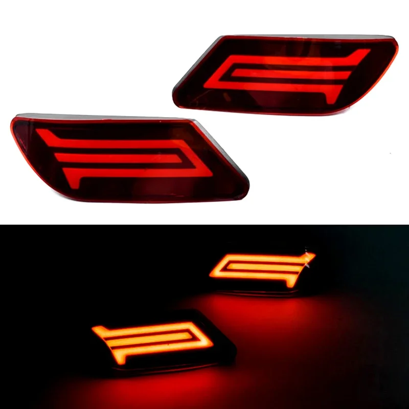 1 Pair Car LED Rear Bumper Lights Fit for Nissan Sylphy 2016 2017 2018 Multifunction Automobile Turn Signal Lamp Fog Lights