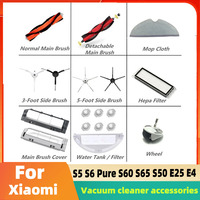 Main Side Brush Hepa Filter Mop For Xiaomi Roborock S4 S5 S6 S65 E20 E25 E35 S5MAX S6Pure S6MAXV Robotic Vacuum Cleaner Parts