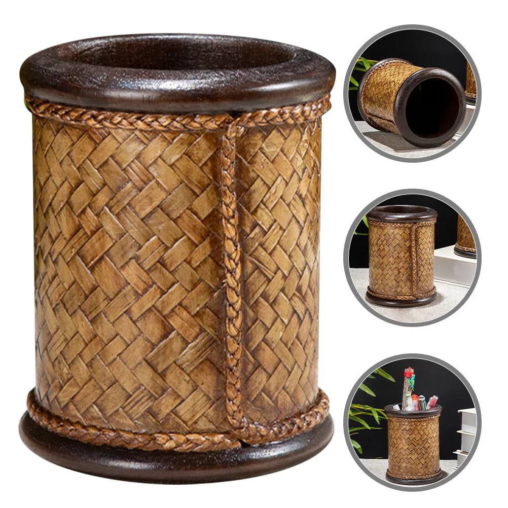 

Wood Pencil Holder for Desk Large Capacity Vintage Style Pen Organizer Storage Craft Desktop Accessory Pencil Holder