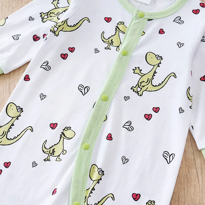 Baby Clothes Cute Love Dinosaur Cotton Comfortable And Soft 0-18 Boys And Girls Spring And Autumn Long Sleeved Baby Jumpsuit