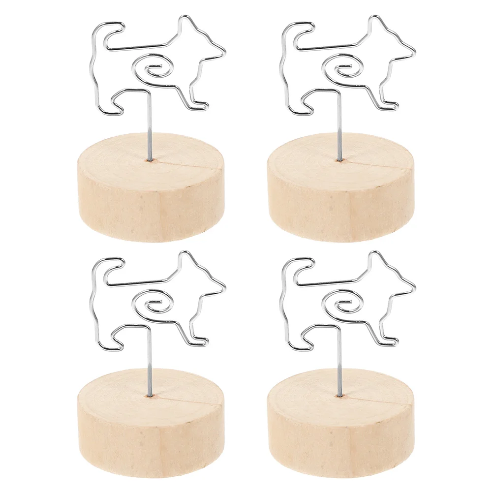 4 Pcs Metal Note Holder Paperclips Wedding Table Number Holders Cute Picture Card Aluminum Alloy Stands