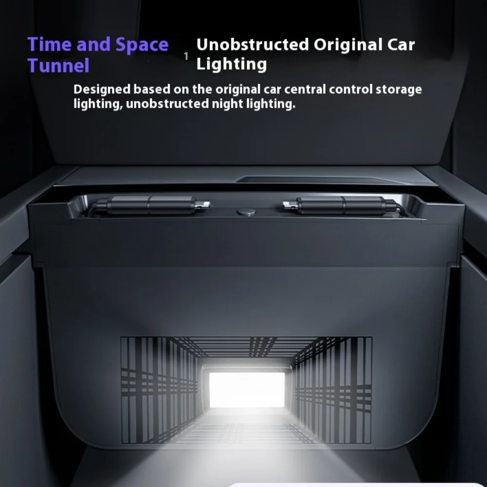 Para tesla modelo y juniper carregamento rápido usb hub docking station com luz arco-íris modelo 3 highland iluminação ambiente retrátil