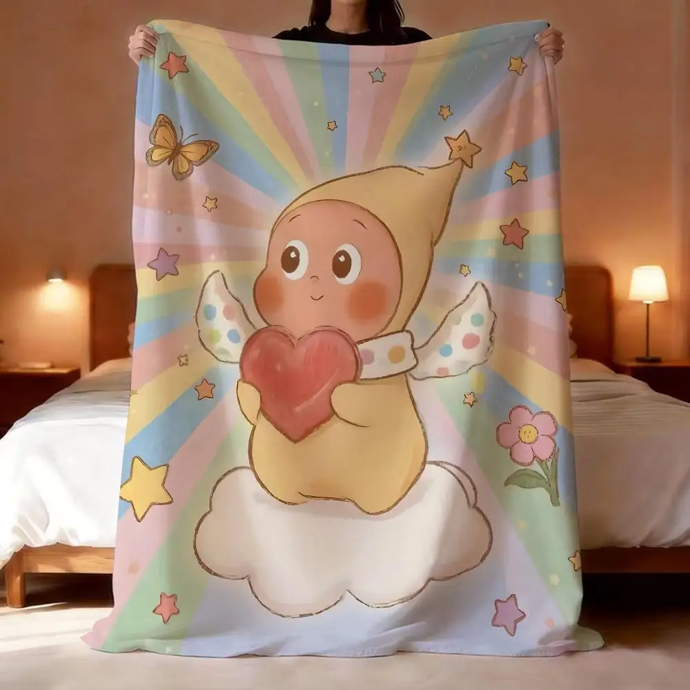 Nursery Rhyme Twinkle Twinkle Throw Short Plush Throw Blanket Soft Skin-Friendly Multi-Scene Home Office