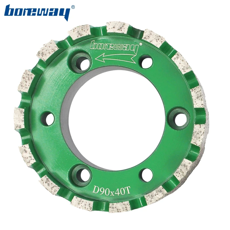 

Boreway 1PC D90X40Tx50H CNC Continuous Segmented Diamond Standard Stubbing Grinding Wheel Groove Wheels For Granite Marble Stone