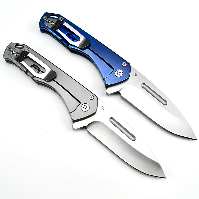 Cuchillo plegable de bolsillo MFD 6241 para acampar al aire libre, hoja D2 con mango 440C, cuchillos de cocina tácticos de supervivencia para caza, herramientas EDC