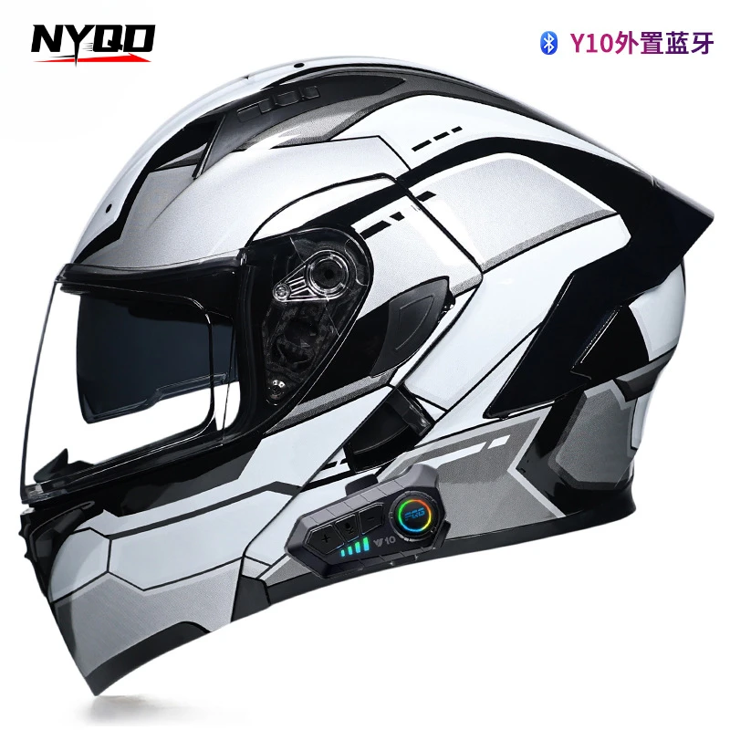 Orz Men's and Women's Electric Motorcycles Personalized Bluetooth Full Helmet Electric ScootersKeepWarm in AllSeasons andWinters