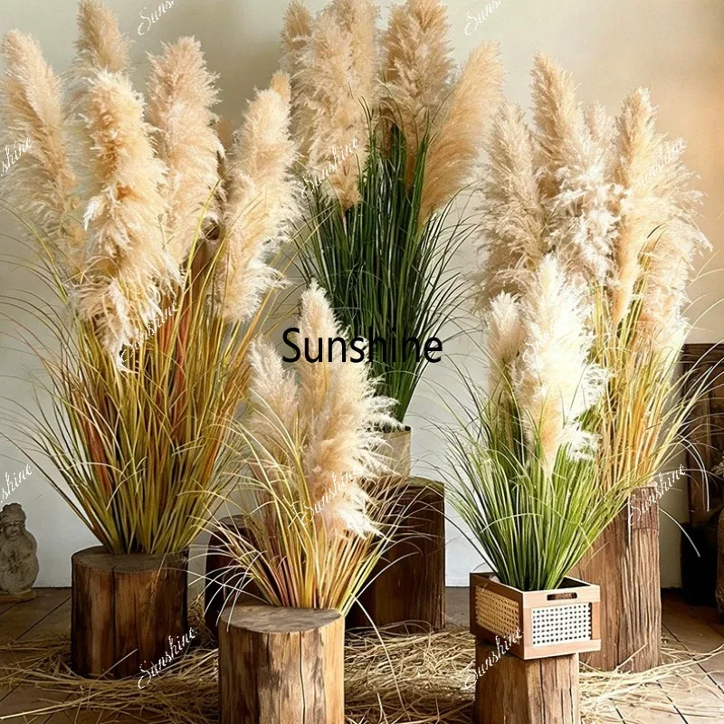 Simulated green plants, natural reed, foxtail light luxury, bionic fake flower plants, potted plantsTJ