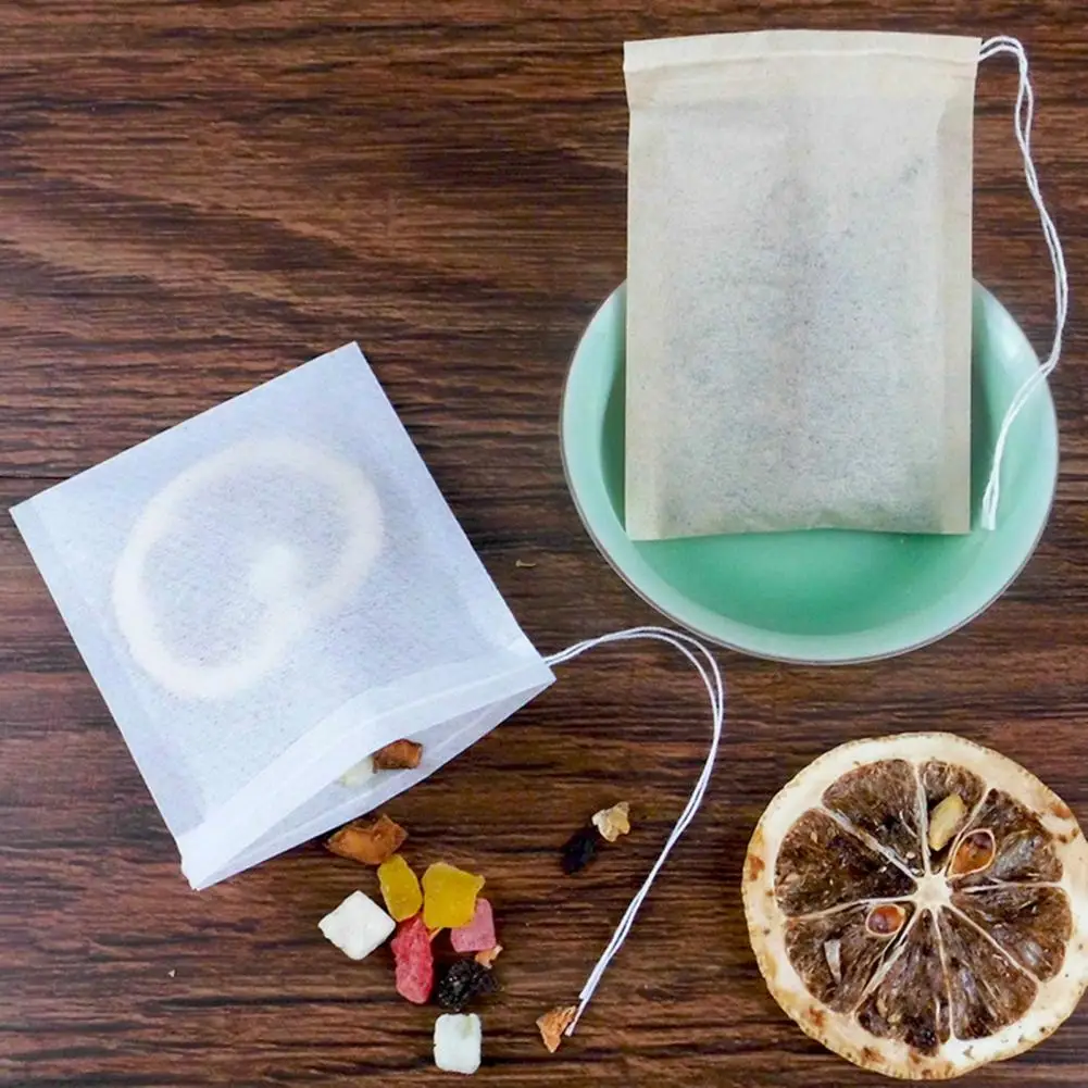 Herbal Strainer 300pcs Disposable Tea Bags with Drawstring Food Grade Herbal Loose Leaf Infuser Heat-resistant Empty Tea Filter