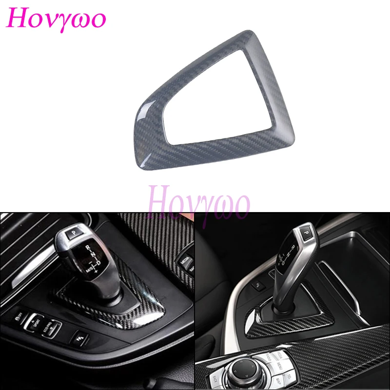 LHD RHD Real Carbon Fiber Gear Shift Knob Panel Cover Trim For BMW 1 2 3 4 Series F20 F21 F22 F23 F30 F31 F32 F36 F34 F35