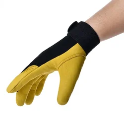Guanti da lavoro lavoratori in pelle di vacchetta saldatura da lavoro protezione di sicurezza guanti da moto per sport da giardino guanti resistenti all'usura