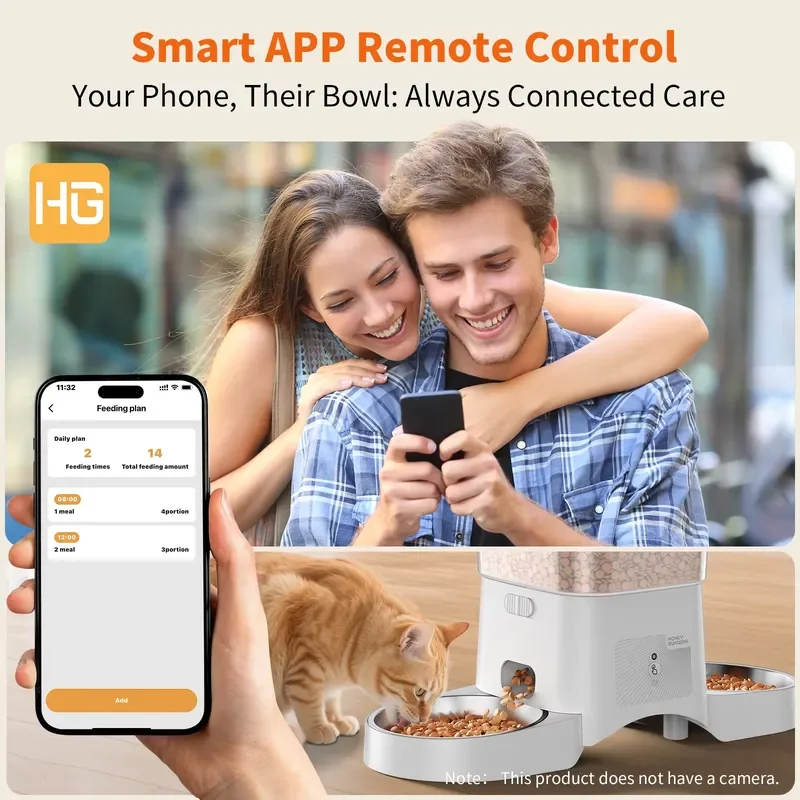 Smart WiFi Feeder with 2.4G and 5G for Pets for Cats and Dogs Remote Control Pet Food Dispenser 6 Meals Automatic Feeder for