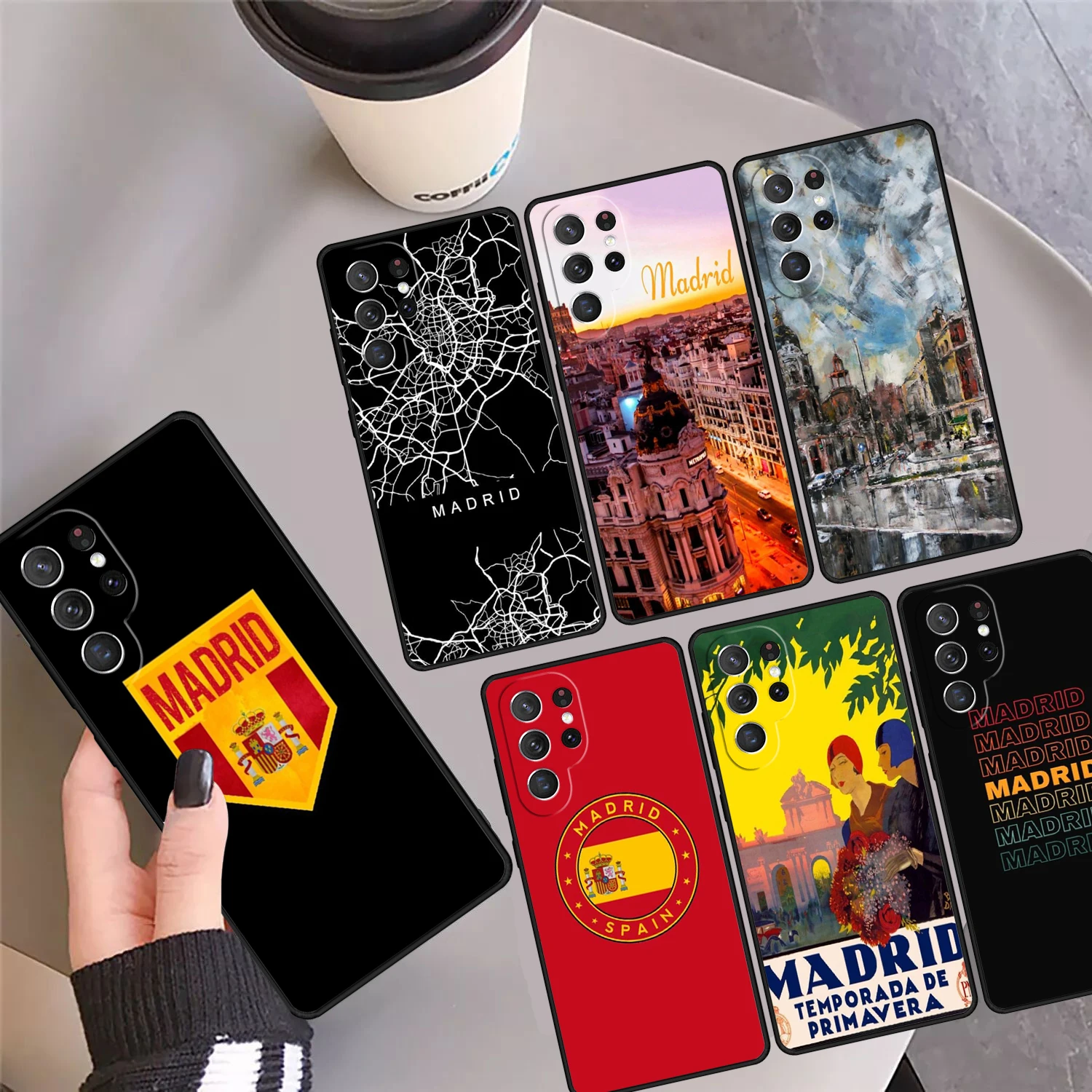 Madrid Capital Spain Phone Case Cover Coque For Samsung Galaxy S24 Ultra 23 S22 Plus S21 FE S20 S8 S9 S10 Note 10 Pro Note 20