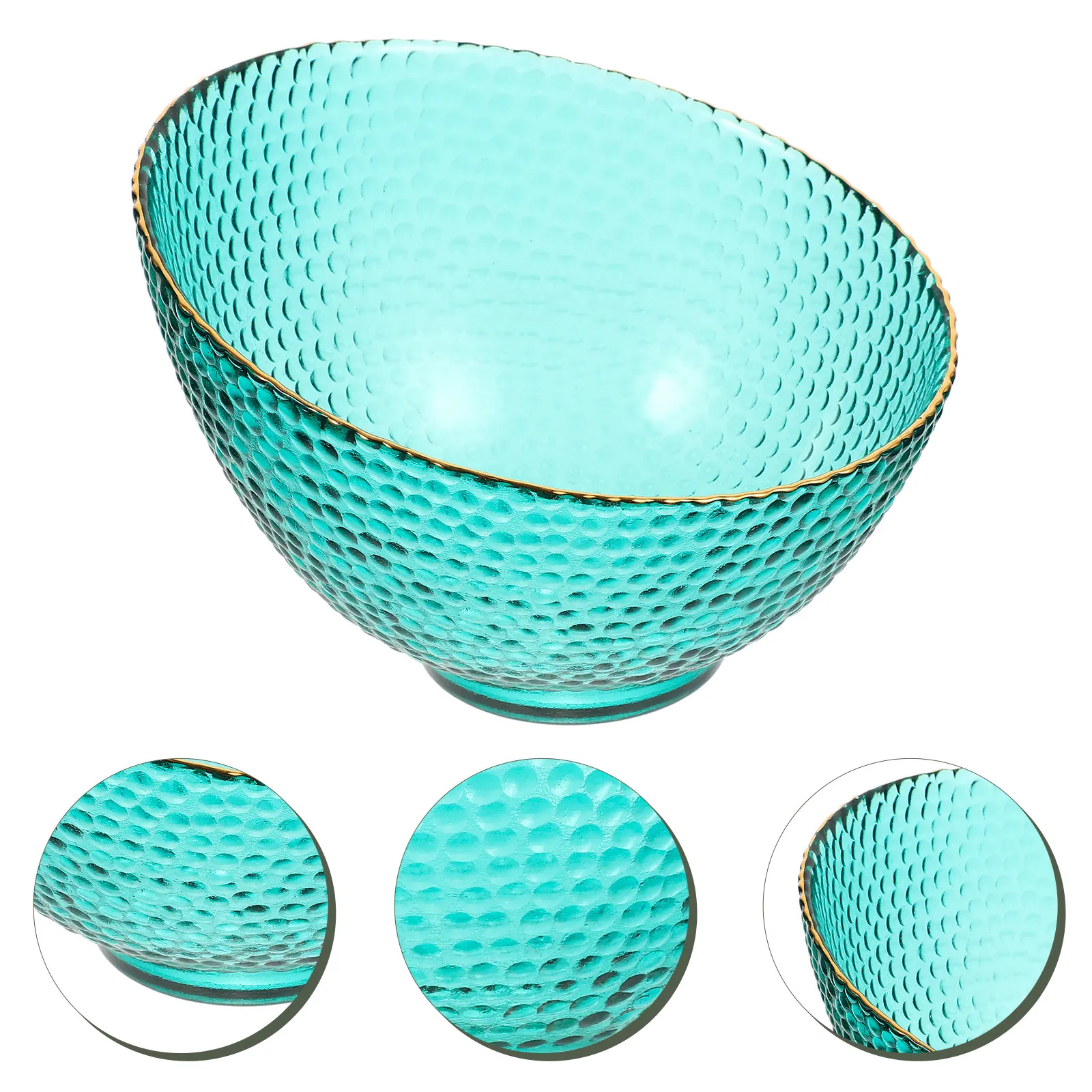 Tazón de Vidrio Martillado Creativo, Tazón Grande para Servir Ensaladas, Frutas, Postres y Bocadillos, Recipiente Multiusos de Vidrio Transparente para Alimentos, para la Cocina