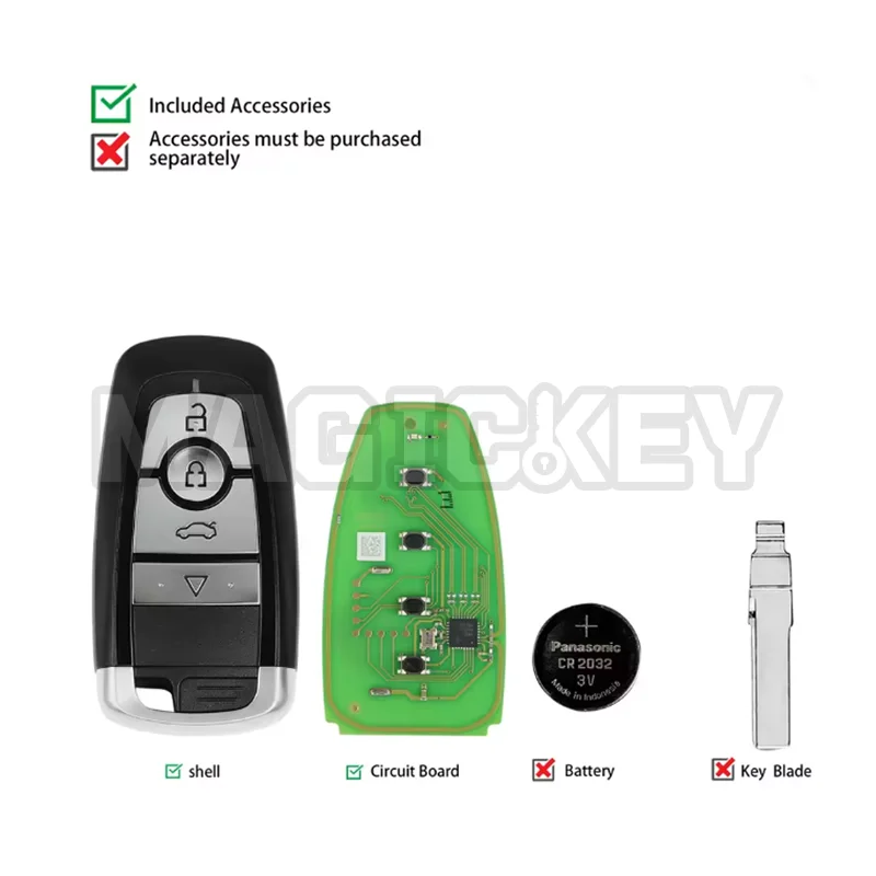 1/2/5 قطعة سلسلة Xhorse XM38 مفتاح ذكي لفورد نوع 4 أزرار XSFO02EN النسخة العالمية