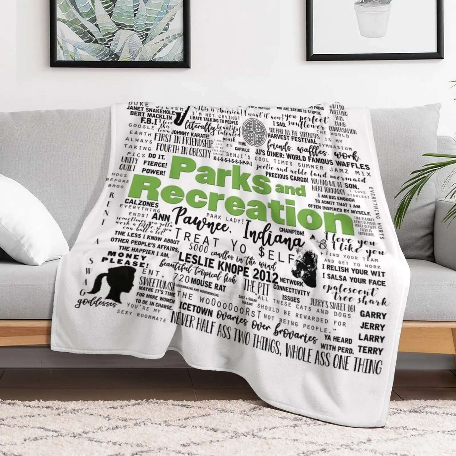 Parks and Recreations Memorable Quotes Throw Blanket halloween Furrys funny gift valentine gift ideas Blankets