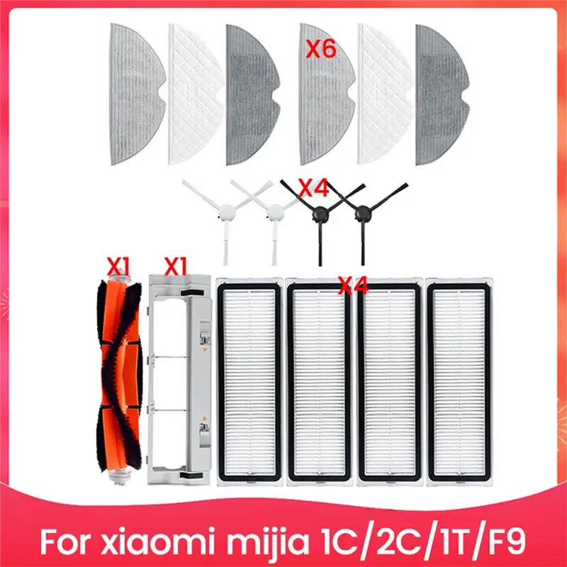 ABVT-16PCS Brush Filter Mop Cloth And Main Brush Cover For Mijia 1C 1T Vacuum Cleaner Accessories Replacement Parts