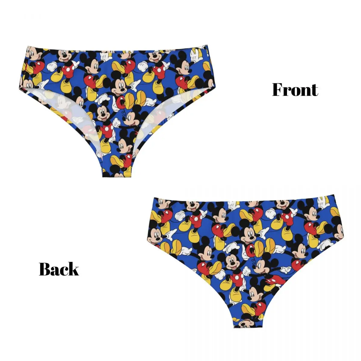 Custom Mickey Mouse Brief Panties Womens Breathable Stretch Underwear