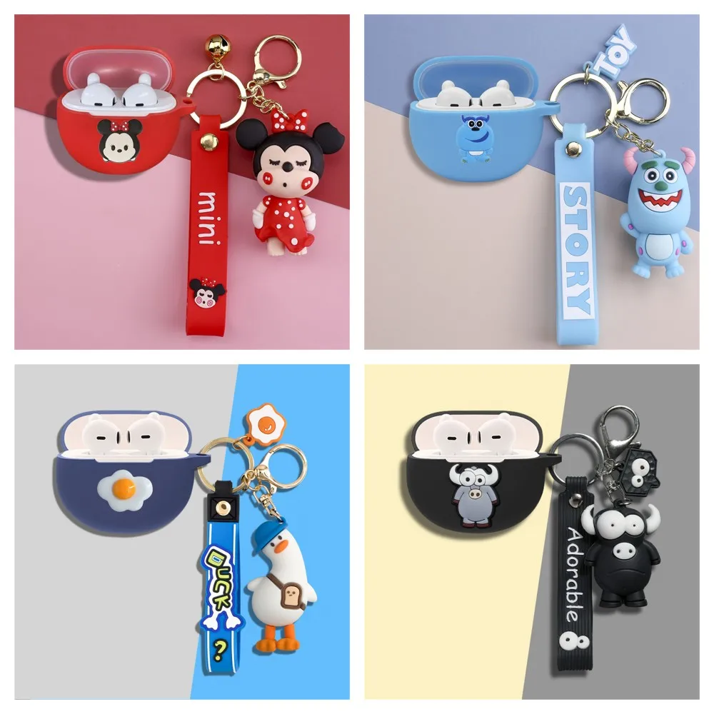 Hot Cute Cartoon Anime Role Earphone Cover for Oppo Enco Air 2i Earphone Wireless Headphone Case Box with Lovely Doll Keychain