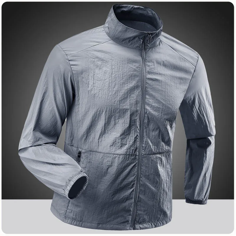 Plus Size 7XL 8XL Summer Hiking Jackets Men Fishing Cycling Hooded Gym Running Coat Outdoor Sun-Protective Thin Jacket Clothing