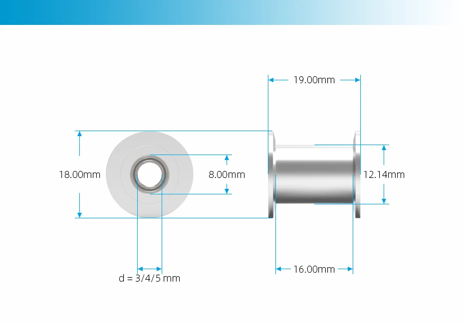 2GT 20 Zähne Synchronrad Umlenkrolle Schwarz Bohrung 3/4/5/6/8 mm mit Lager für GT2 Zahnriemen Breite 6/10 mm 20 Zähne – Detail 6