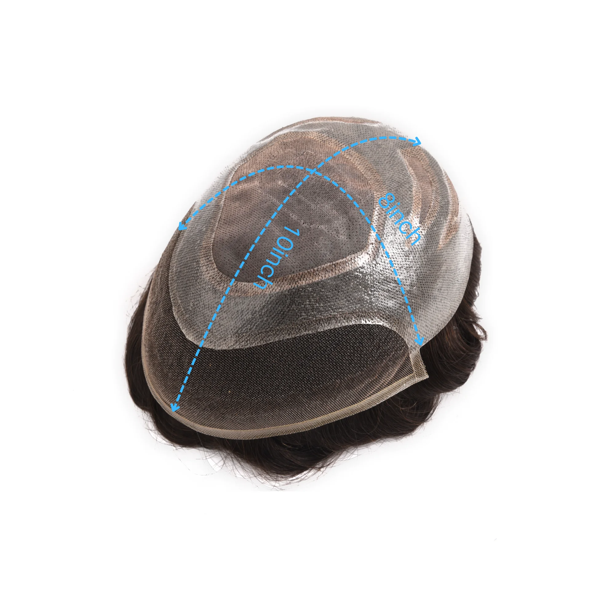 نظام استبدال الشعر المستعار 100% نظام شعر أوروبي من الدانتيل البشري الحقيقي بدانتيل أمامي وأعلى مع PU