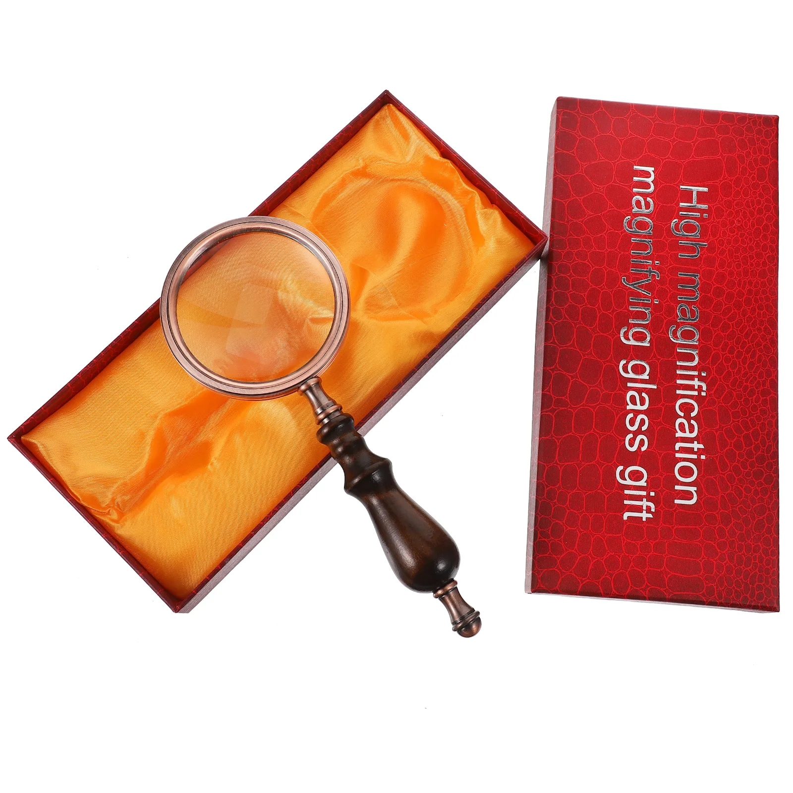

1pc Reading Magnifying Glass Lightweight Portable Retro Assorted Colors Cross Handbag Lens for Newspapers Books Insect