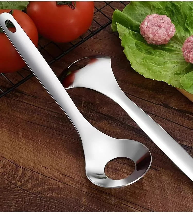 1 Stück Maker Löffel Fleisch Baller mit elliptischen Leckage Loch Edelstahl Fleisch Kugelform Küche Gadget Fleisch Werkzeuge – Detail 6