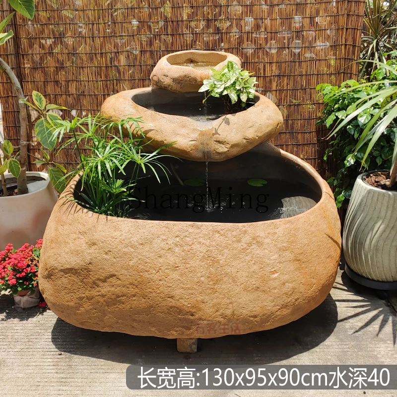DHY living courtyard natural stone flowing water fish tank outdoor garden art stone landscaping