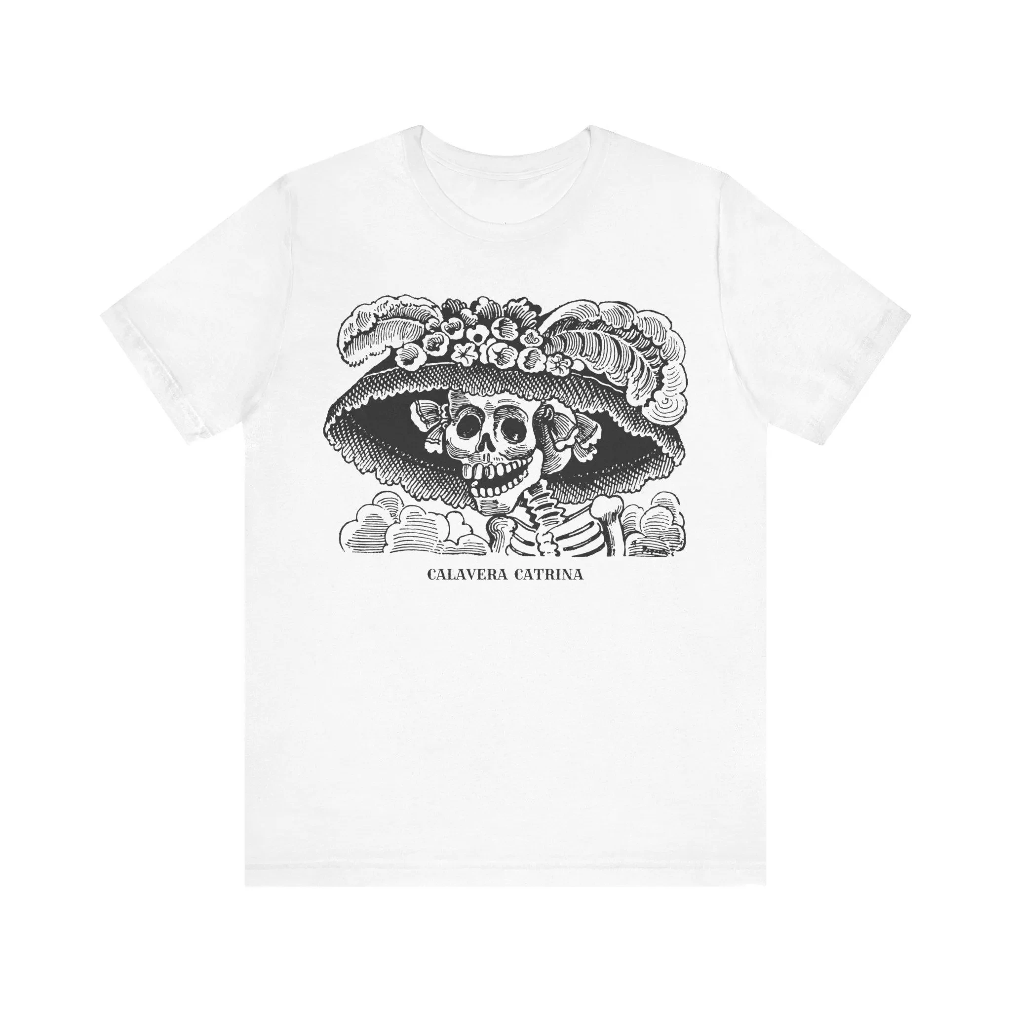 قميص La Calavera Catrina Jose Guadalupe Posada قميص التراث المكسيكي تي شيرت عتيق الفن الشعبي الإسباني للجنسين جيرسي بأكمام قصيرة