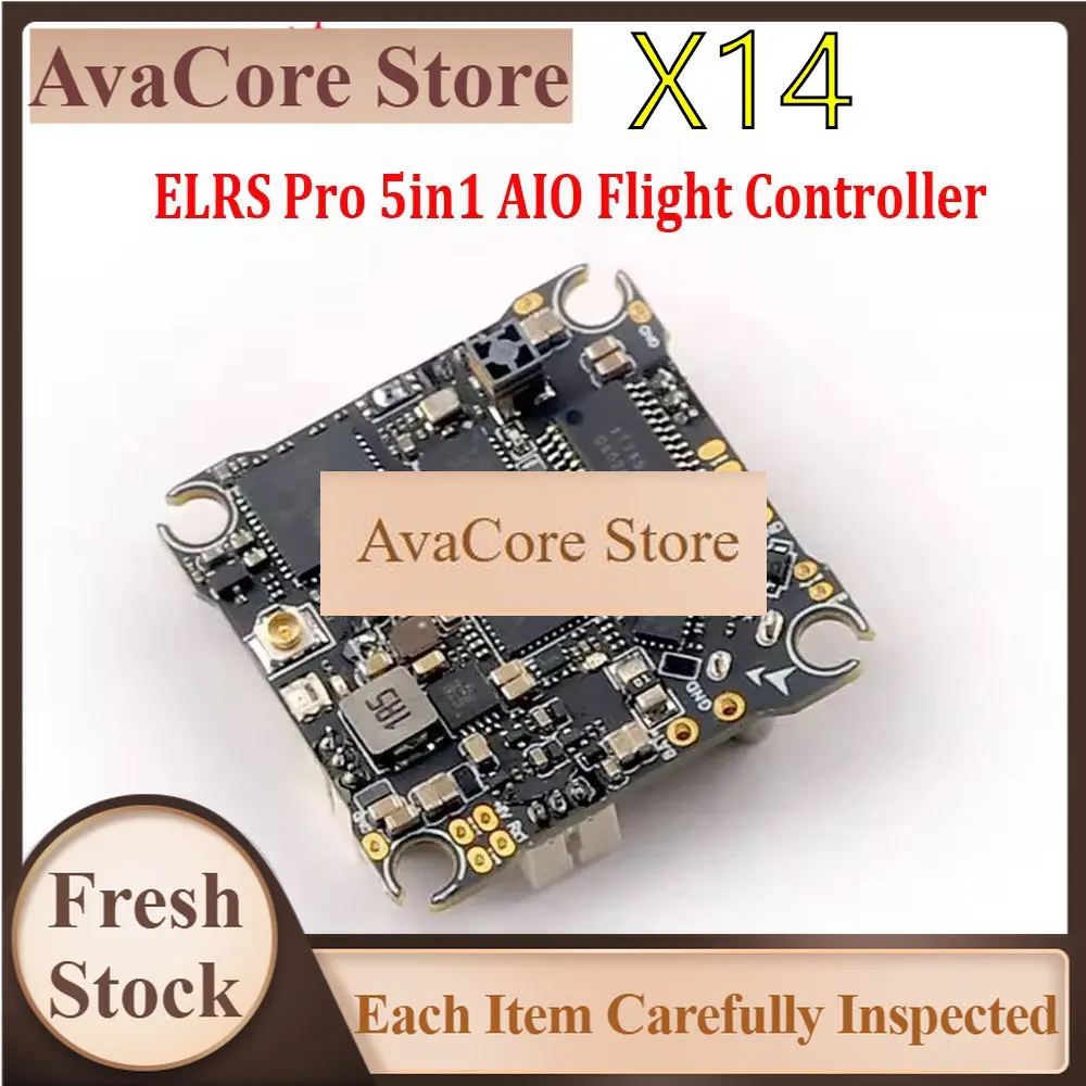 AvaCoreHappyModel X14 ELRS Pro 5in1  Flight Controller Built-in 2.4G ELRS V3.0 OPENVTX 400mW 1-2S LiPo 25.5X25.5mm for FPV Dr