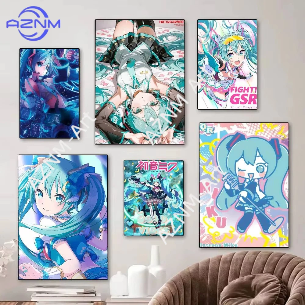 1pc Posters Wall for Living Room Bar Decoration Room Wall Decor Virtual Idol Hatsunes-Miku Anime