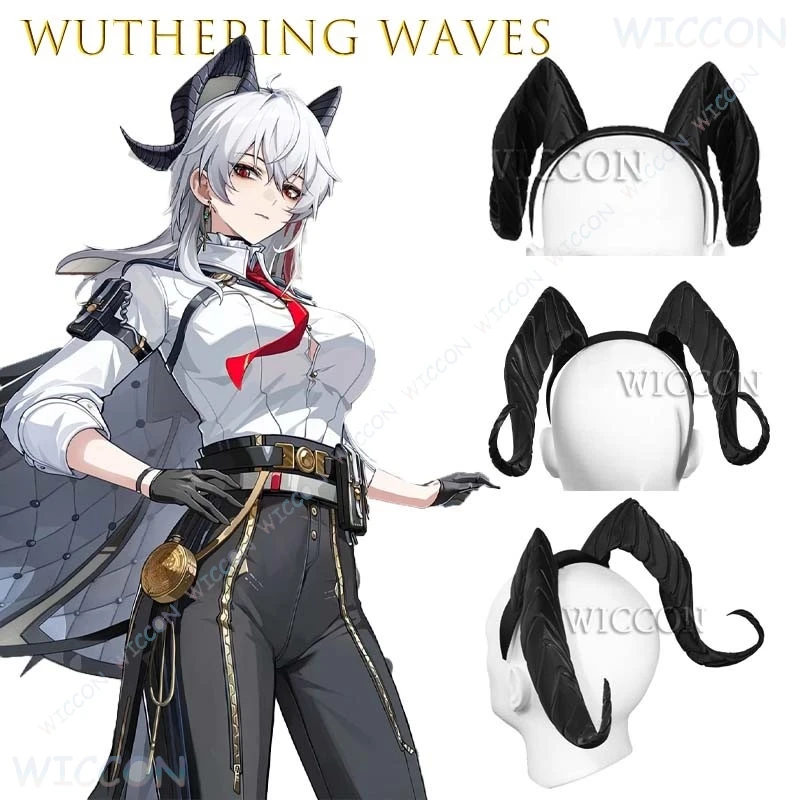 อะนิเมะ ‌ ‌ ‌ ‌ ‌ ‌ ‌ ‌ ‌ ‌ ‌ ‌ ‌ ‌ ‌ ‌ ‌ ‌ ‌ Wuthering Waves Zanye คอสเพลย์ Horns 3D พิมพ์ Prop Kuro เกม Genshin สไตล์ตัวอักษรอุปกรณ์เสริม ‌ ‌