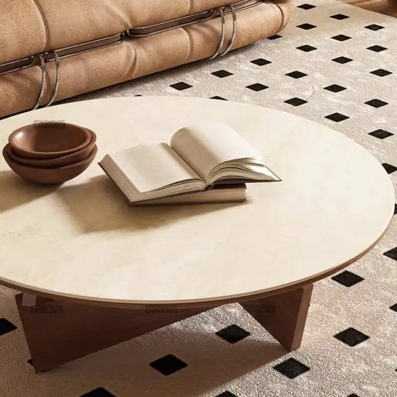 Walnut Brown Coffee Tables Luxury Decoration Apartment Living Room Coffee Tables Bauhaus Designer Muebles Para Hogar Furniture